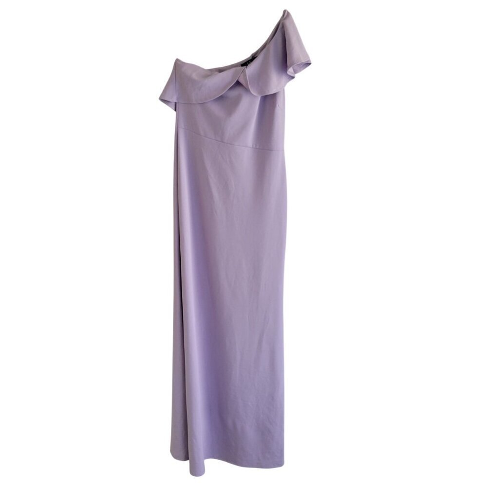 Lulus Lavender One-Shoulder Maxi Dress w Ruffled Neckline Size L
